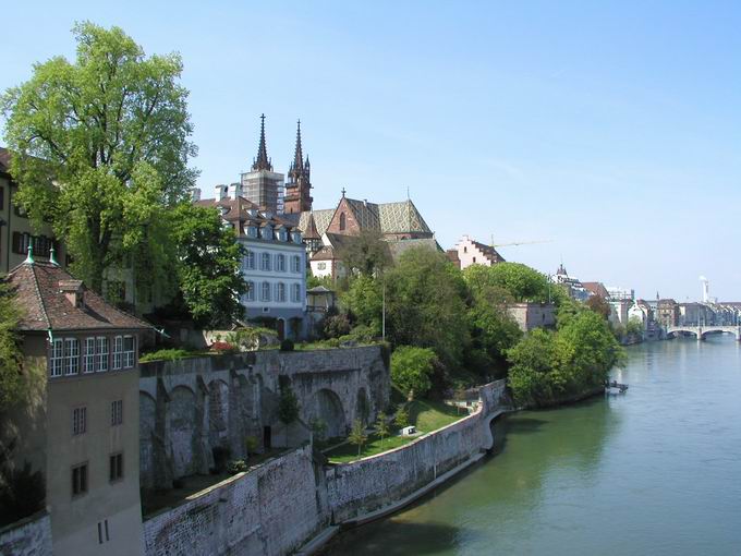 Wettsteinbrcke: Blick Pfalz