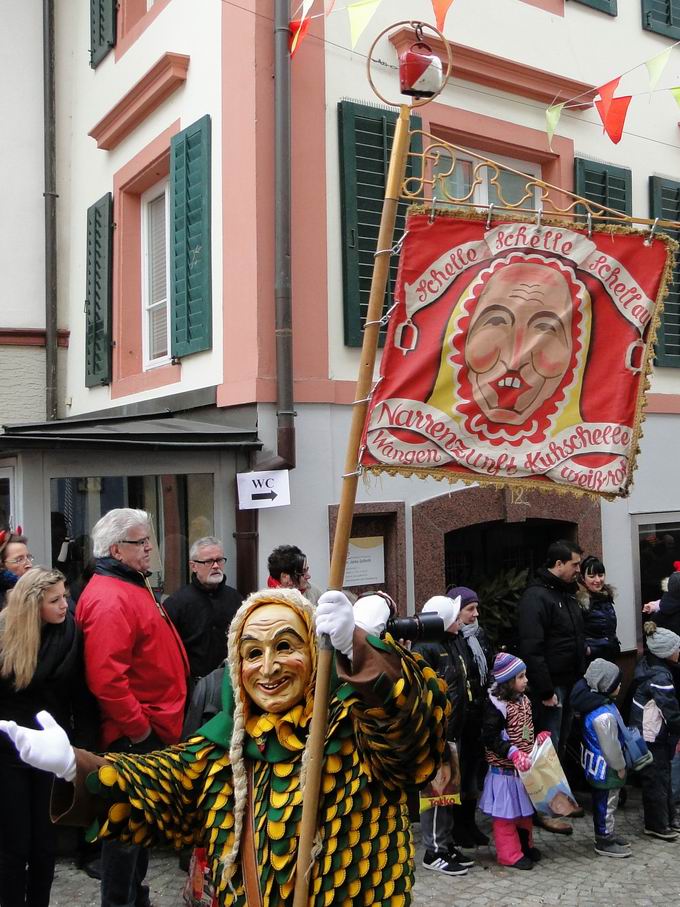 Wangemer Narrenzunft Kuhschelle wei-rot