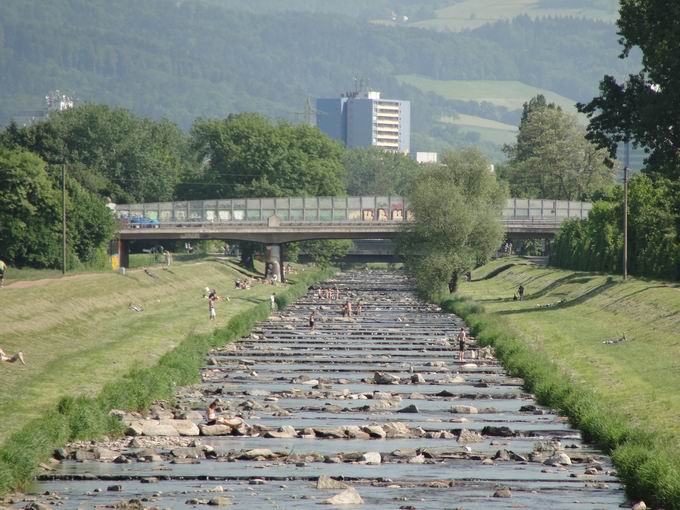 Lehener Brcke: Blick Hermann-Zens-Brcke