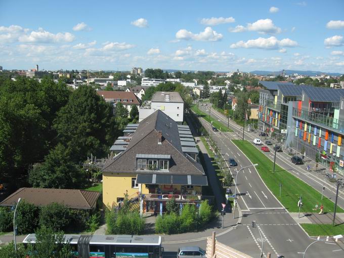 Solargarage Vauban: Nordblick Merzhauser Strae