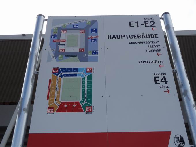 Sport-Club Freiburg: Stadionplan Eingang E1 und E2