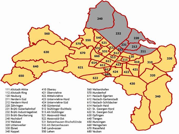 Stadtbereich Freiburg-Nord