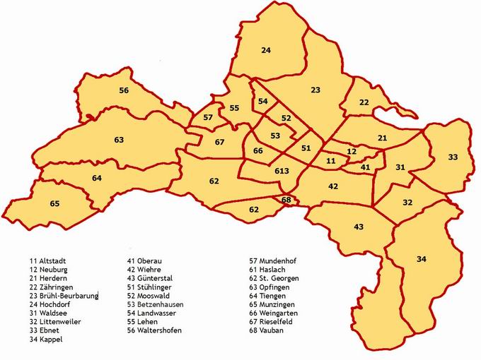 Stadtteile Freiburg im Breisgau