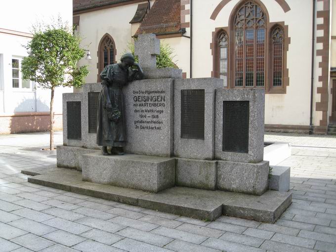 Gefallenendenkmal Weltkriege Geisingen