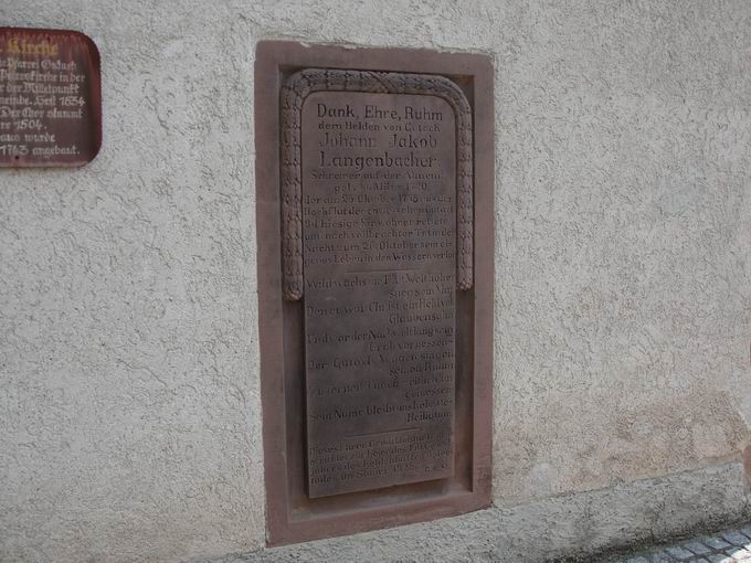 Gedenktafel Peterskirche Gutach