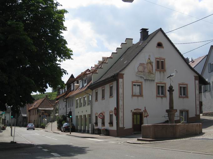 Gasthaus zur Sonne Wasenweiler. Westblick