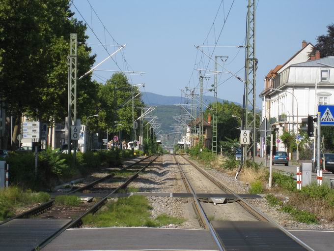 Baumgartnerstrae Lrrach: Blick Hauptbahnhof