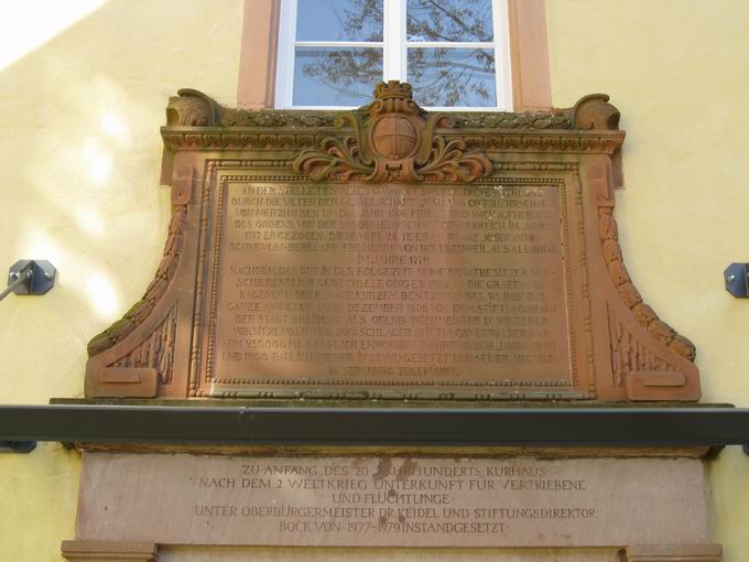 Tafel Schlossgebude Jesuitenschloss Merzhausen