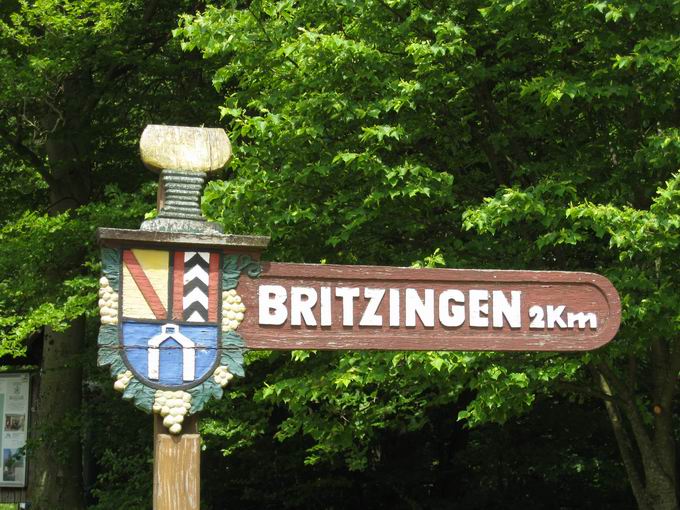 Schwrze Britzingen: Ortshinweis Britzingen