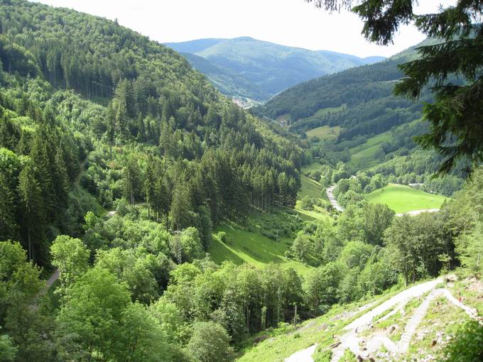 Blick Fallkante Wiesental Todtnauer Wasserfall