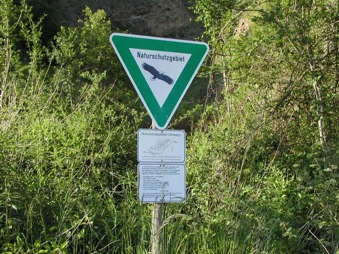 Hinweisschild Naturschutzgebiet Ohrberg