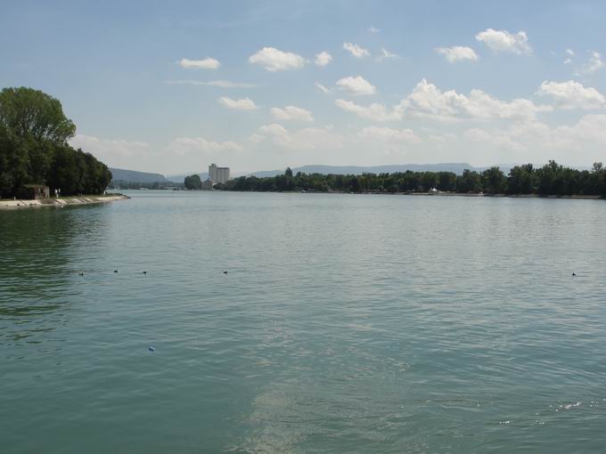 Stauwehr Mrkt: Sdblick Rhein