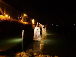 Holzbrcke von Sckingen bei Nacht