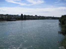 Schwarzwaldbrcke Basel: Westblick Rhein