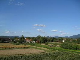 Herrenwegbrcke: Blick Unterdorf Denzlingen