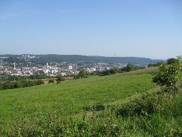 Bergweg: Blick Fernsehturm St. Chrischona