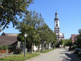 Rathausstrae Meienheim: Blick Barockkirche