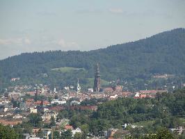 Jesuitenschloss Merzhausen: Blick Altstadt Freiburg