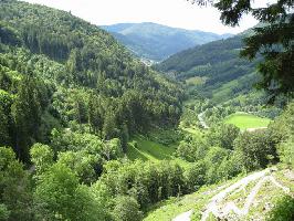 Blick Fallkante Wiesental Todtnauer Wasserfall