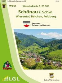 Wanderkarte Schönau im Schwarzwald (W257)