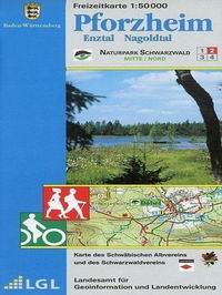 Freizeitkarte Pforzheim (F502) » Enztal Nagoldtal im Naturpark Schwarzwald Mitte/Nord Freizeitkarte Pforzheim (F502)