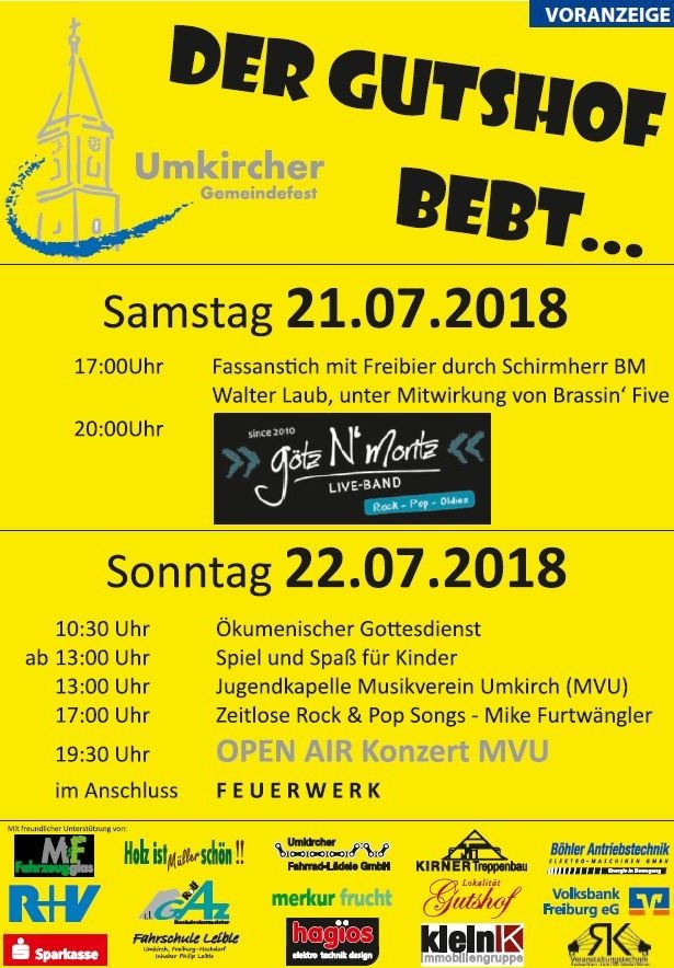 Der Gutshof bebt - Umkircher Gemeindefest 2018