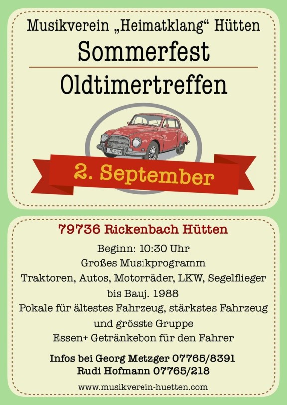 Sommerfest mit Oldtimertreffen Rickenbach-Htten 2018