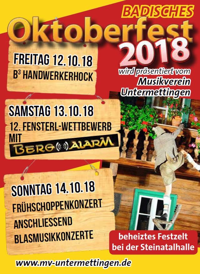 Oktoberfest Musikverein Untermettingen 2018