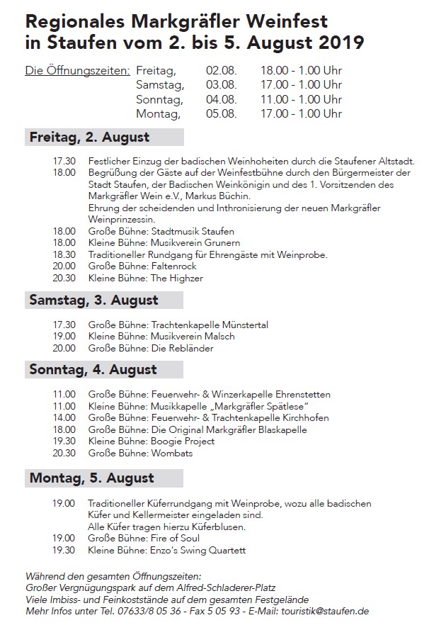 Markgräfler Weinfest Staufen 2019 Markgräfler Weinfest Staufen 2019