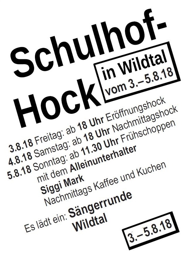 Schulhofhock Wildtal 2019