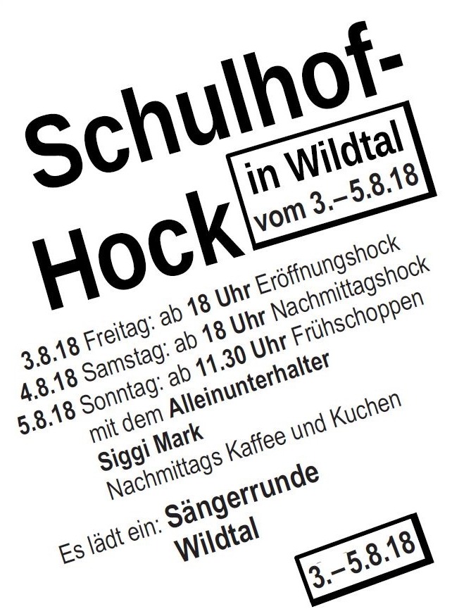 Schulhofhock Wildtal 2019 Schulhofhock Wildtal 2019