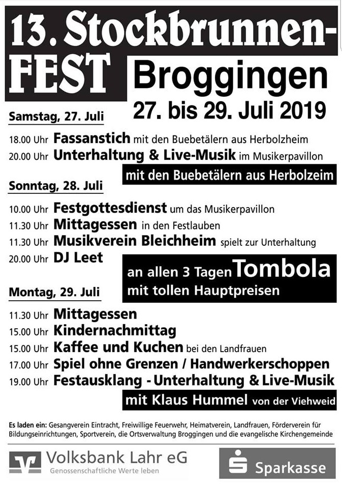 Stockbrunnenfest Broggingen 2019