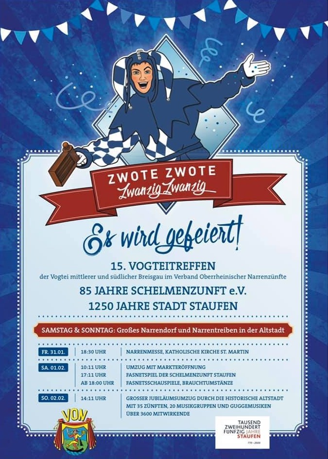 Vogteitreffen 85 Jahre Schelmenzunft in Staufen Vogteitreffen 85 Jahre Schelmenzunft in Staufen