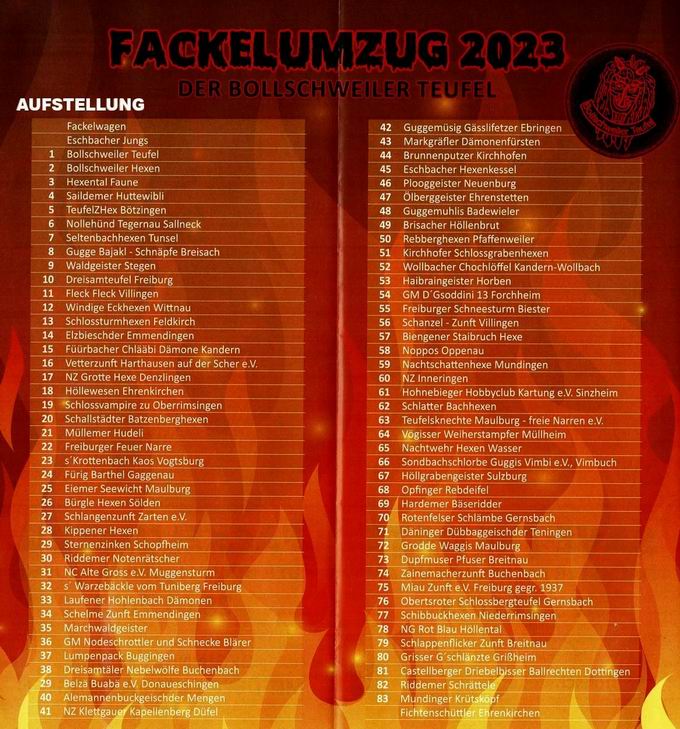 Fackelumzug Bollschweiler Teufel 2023