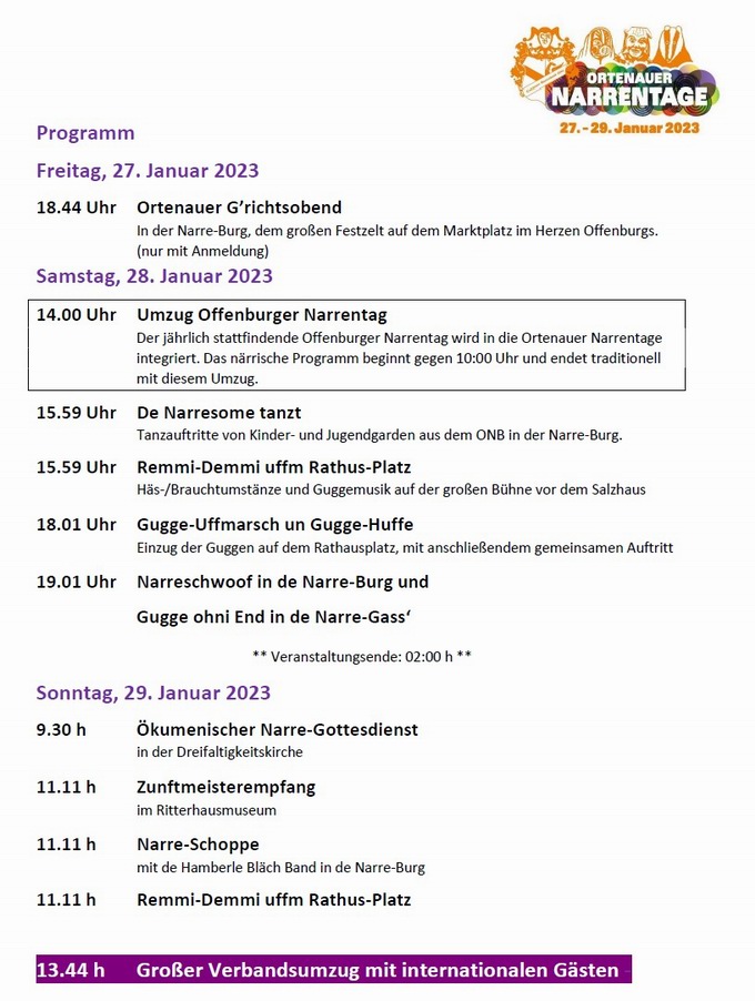 Ortenauer Narrentage Offenburg 2023 Ortenauer Narrentage Offenburg 2023