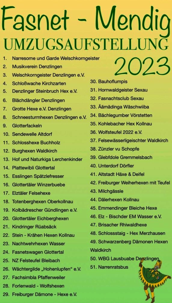 Fasnets-Mendig-Umzug Denzlingen 2023