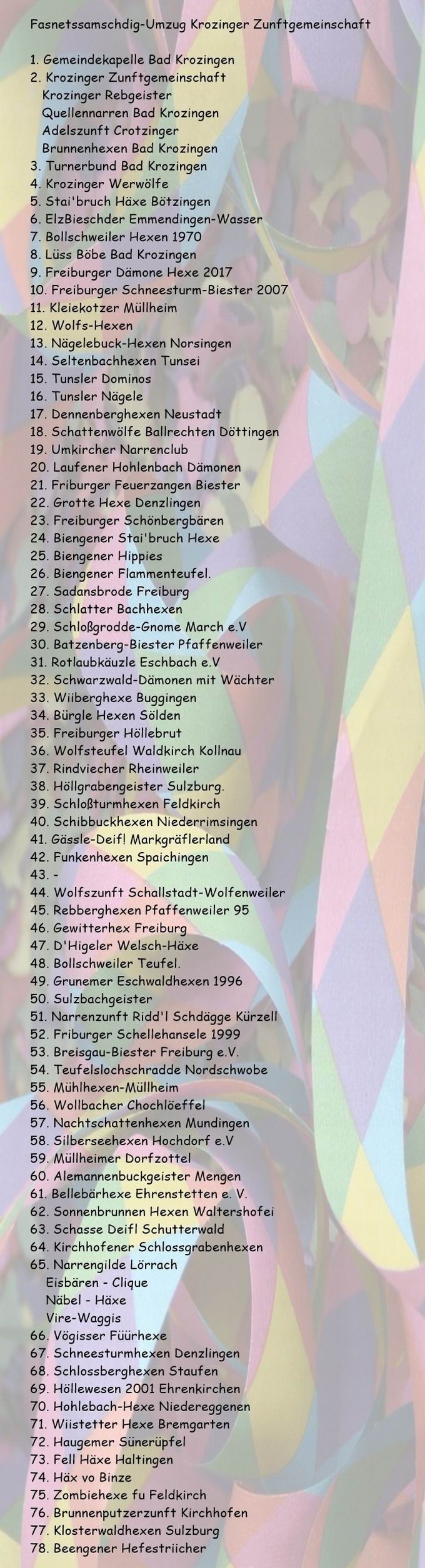 Narrenumzug Bad Krozingen 2023 Narrenumzug Bad Krozingen 2023