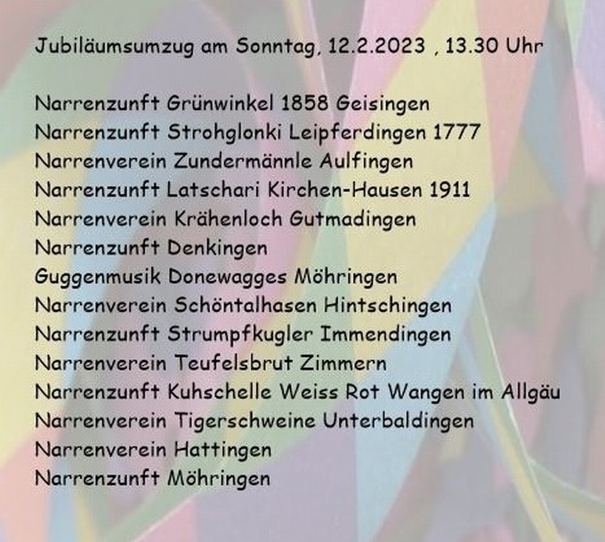 Jubilumsumzug 150 Jahre Geisinger Hansele