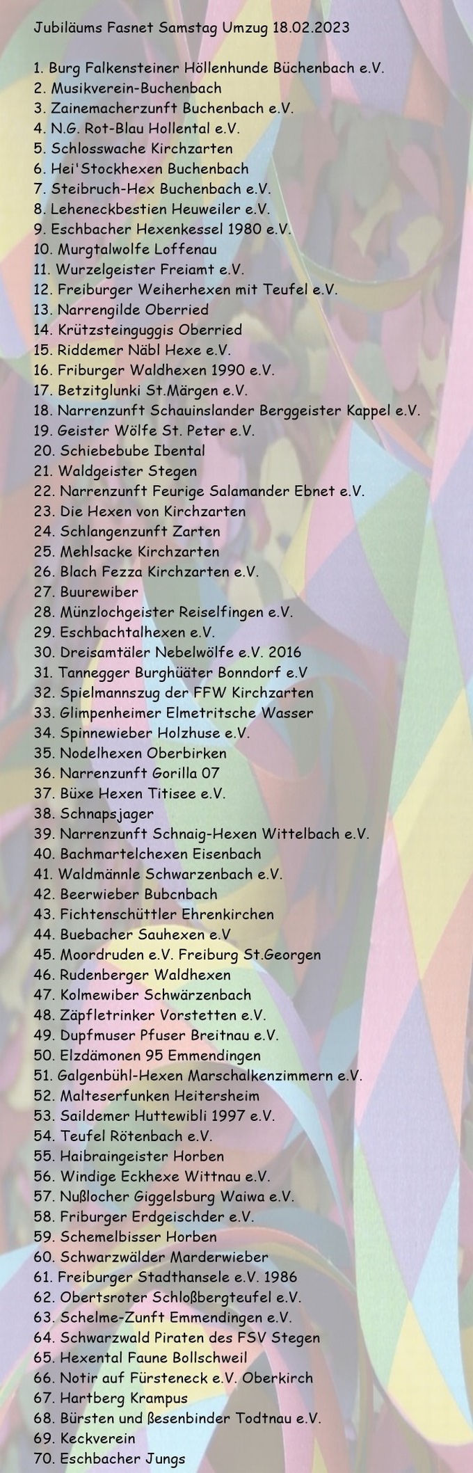 Jubilumsumzug Buchenbach 2023