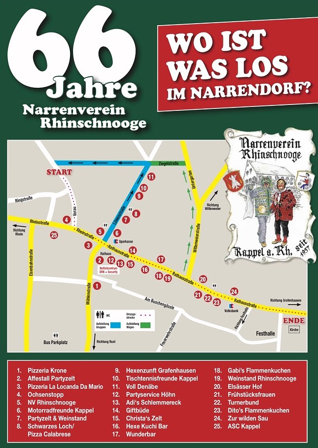 Jubiläumsumzug 66 Jahre Narrenverein Rhinschnooge Kappel Jubiläumsumzug 66 Jahre Narrenverein Rhinschnooge Kappel