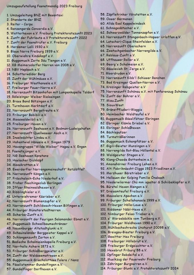 Fasnet-Mendig-Umzug Freiburg 2023 Fasnet-Mendig-Umzug Freiburg 2023