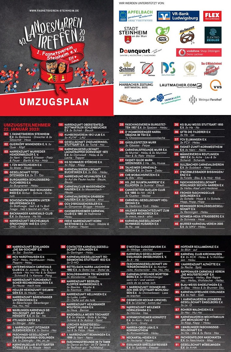 Fasnetsumzug Steinheim an der Murr 2023