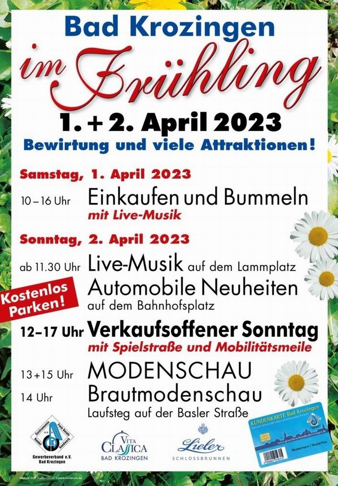 Verkaufsoffener Sonntag Bad Krozingen Frühjahr 2023