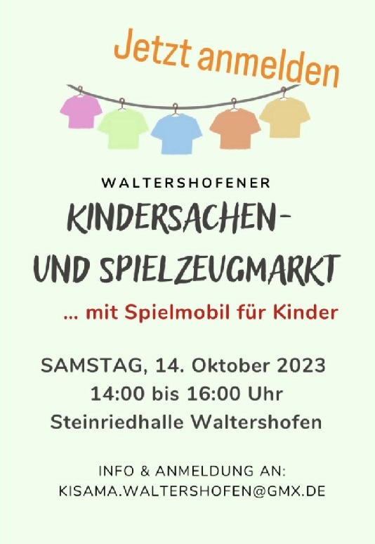 Kindersachenmarkt Waltershofen Herbst 2023