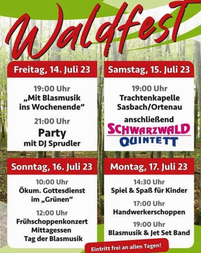 Waldfest Sasbach am Kaiserstuhl 2023 Waldfest Sasbach am Kaiserstuhl 2023