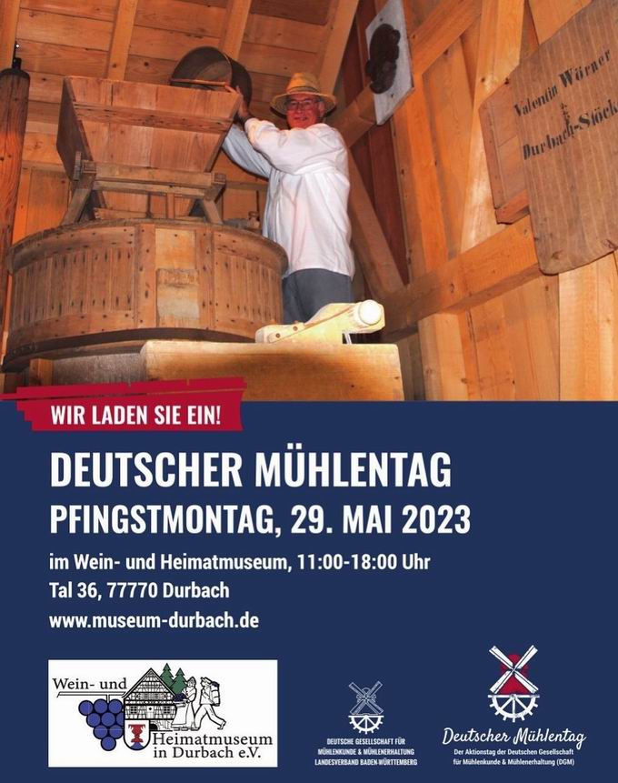 Deutscher Mühlentag Historische Mahlmühle Durbach 2023