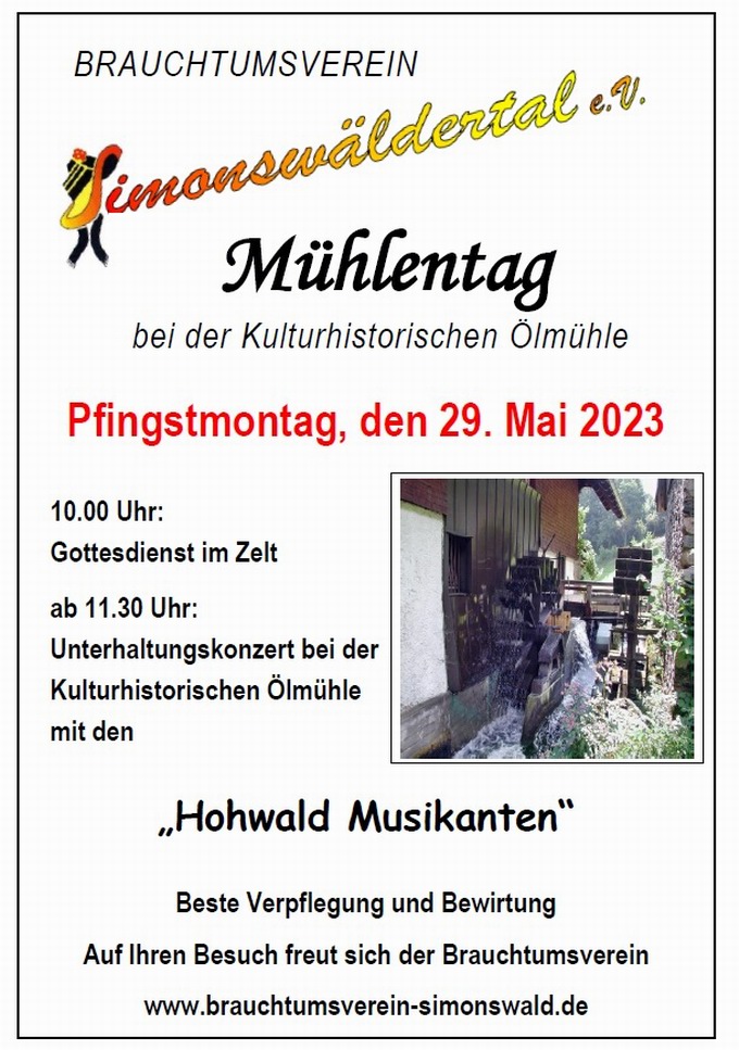 Deutscher Mühlentag Simonswald 2023