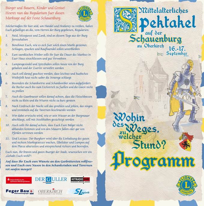 Mittelalterliches Spektakel Schauenburg Oberkirch 2023