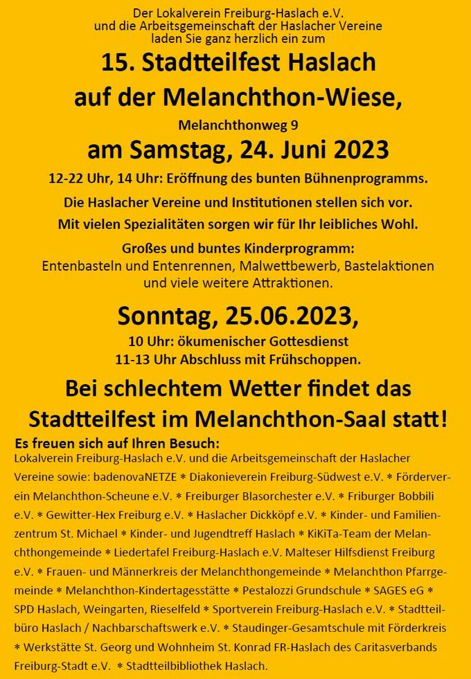 Stadtteilfest Haslach im Breisgau 2023 Stadtteilfest Haslach im Breisgau 2023