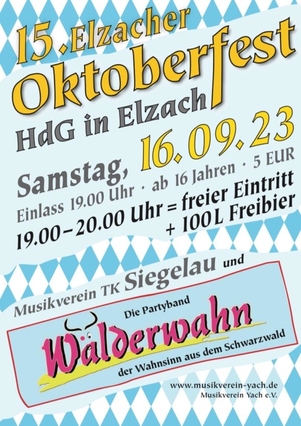 Oktoberfest Musikverein Yach 2023